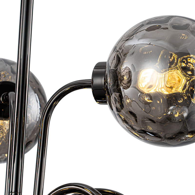 Lustre sphérique en verre 9 lumières Mid Century 