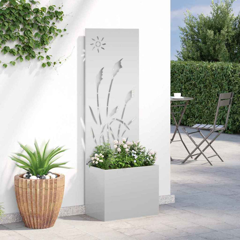 Planter Box, 140cm H x 50cm W x 50cm D, Silver
