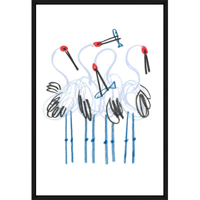 Dancing Cranes I Painting by David Erickson