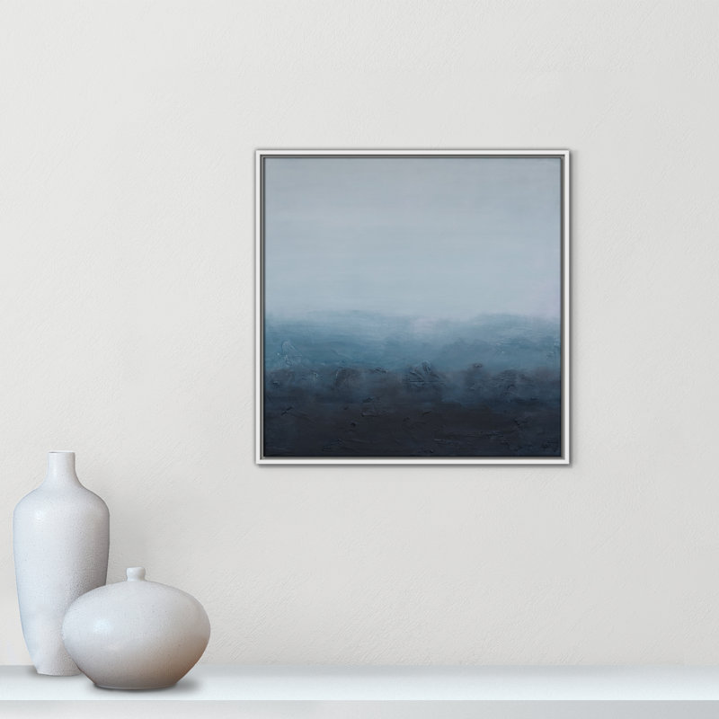 «Elemental Square Version Print» par S.H. Khân, H 25,5 po x l 25,5 po, Blanc