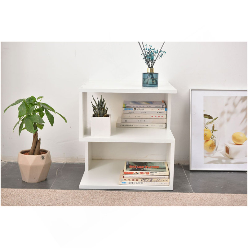 White 2-Layer Simple Household Bookshelf