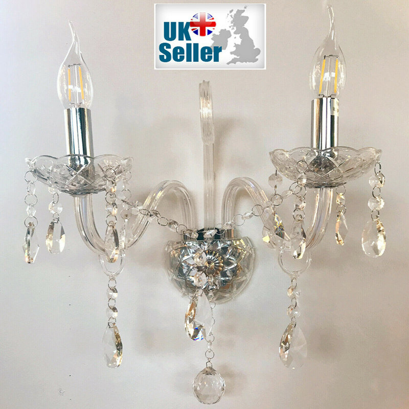 Angelos Glass Candle Wall Light