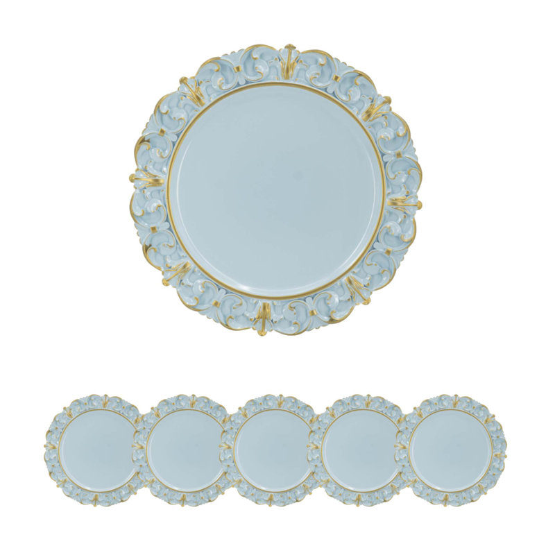 Ensemble de 6 assiettes en plastique durables, parfaites pour protéger la vaisselle et rehausser l'élégance de la salle à manger, diamètre de 14 pouces
