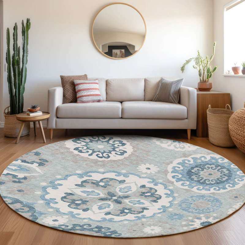  Tapis d'entrée / extérieur antidérapant Ferrand, Rond 8 pi