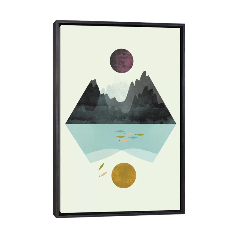 «Storm And Calm» - Impression, H 26 po x l 18 po x 1,5 po, Toile avec cadre noir patiné