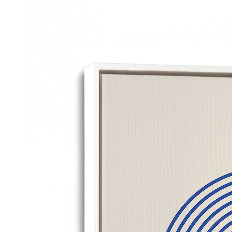 Linhaus Bauhaus linéaire sur toile bleue, H 18,75 po x l 12,75 po x P 1,75 po, Cadre flottant blanc opaque