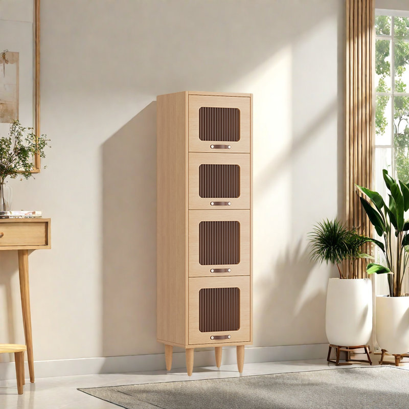 Rabehi, (4 tablettes) H 58,2 po x l 15,7 po x P 13,7 po, Brun