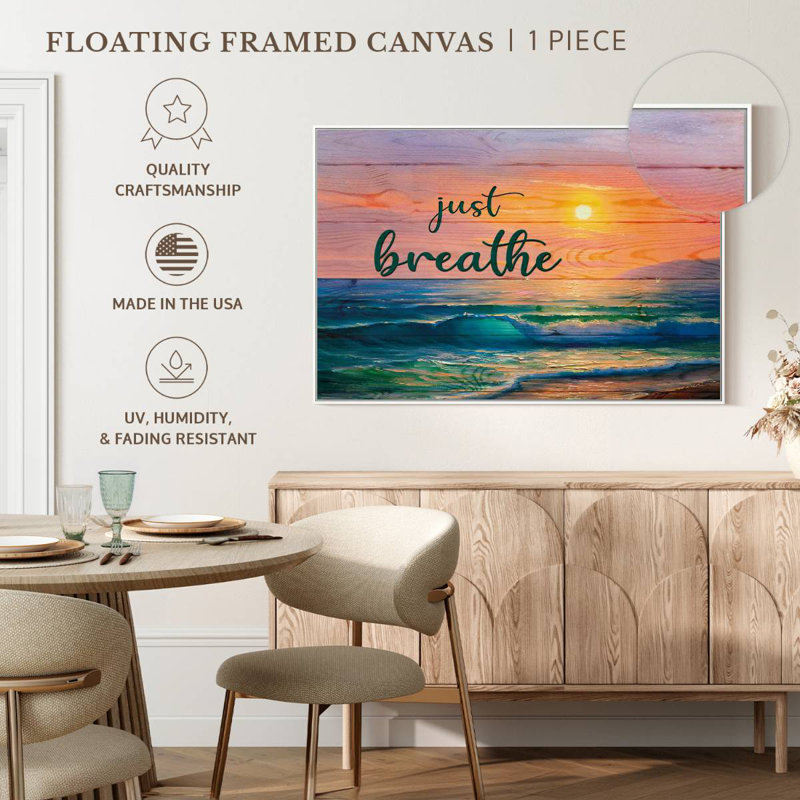 Tergel Just Breathe Sunset, H 16 po x l 24 po, Flotteur blanc