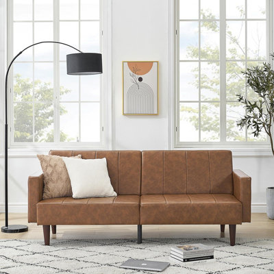 Seahaven 75.59'' Faux Leather Sleeper Sofa