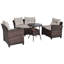 Ensemble de conversation modulaire en rotin avec coussins Slaveyka