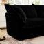 Fauteuil à haut dossier avec revêtement en velours côtelé noir de conception moderne