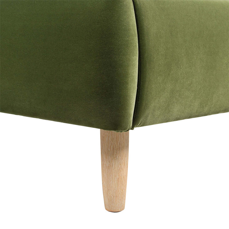 Lit plateforme tapissier Roman, Grand, Vert olive
