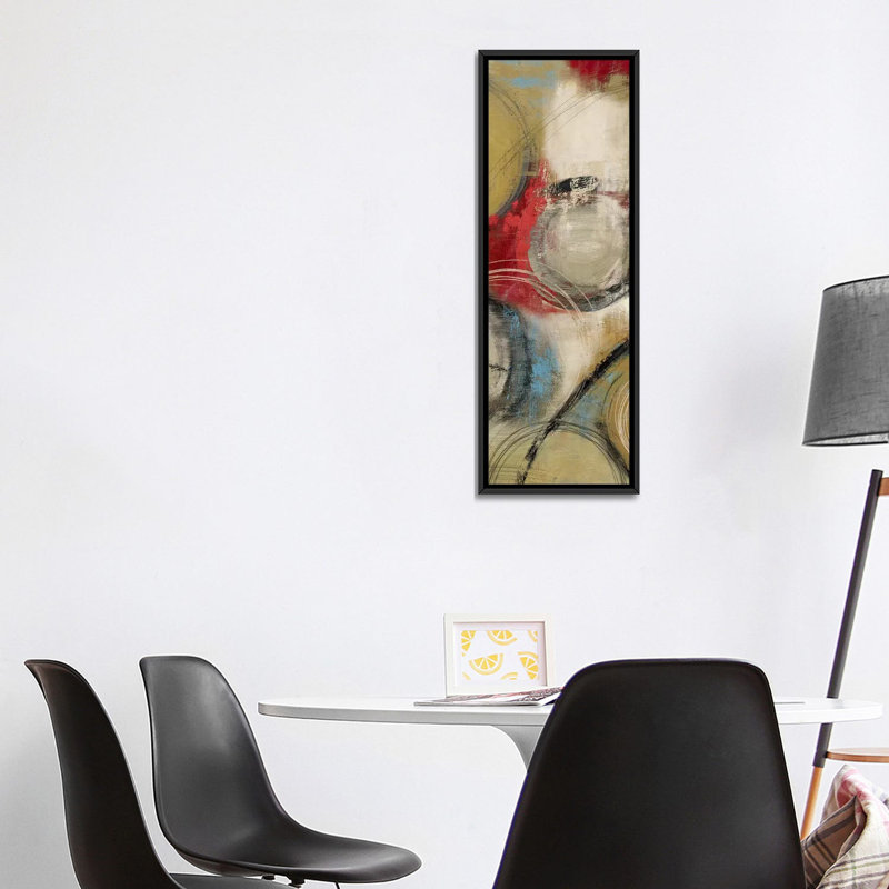 «Elemental Circles II» par Tom Reeves, impression sur toile tendue, H 48 po x l 16 po x P 1,5 po, Cadre noir