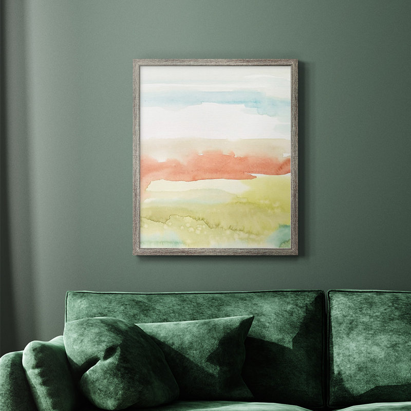 Blushing Sunrise II Premium Framed Canvas - Ready to Hang, 24" H x 20" W, Distressed Silver