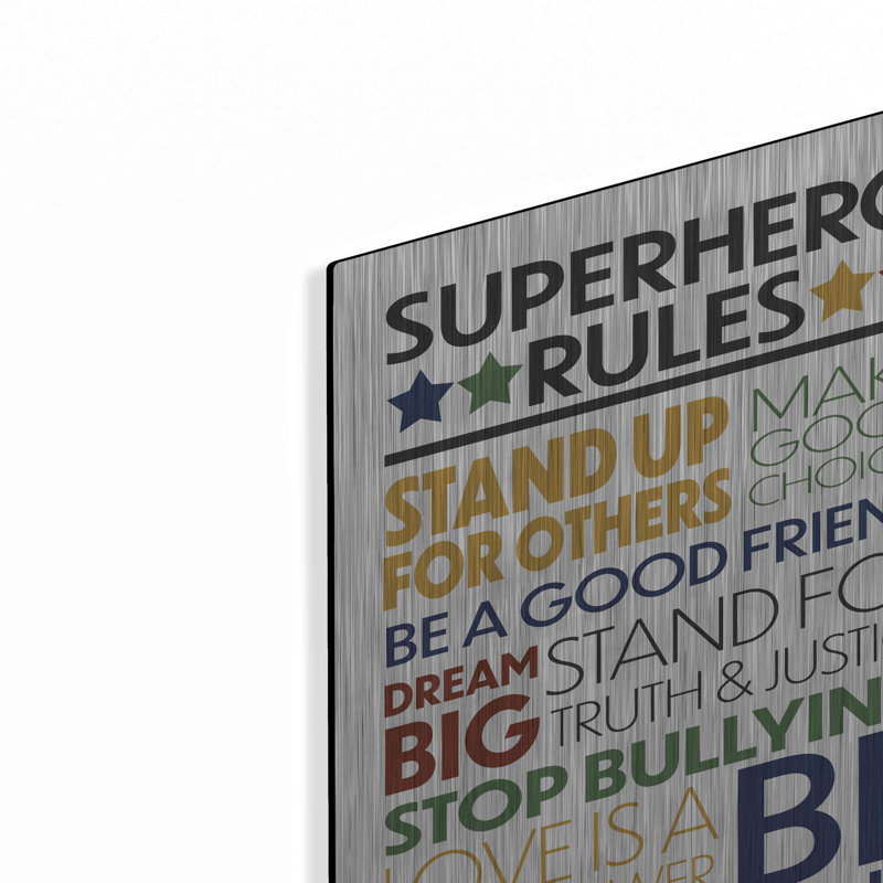 'Superhero Rules' by Susan Ball, Metal Wall Art, 16" H x 12" W
