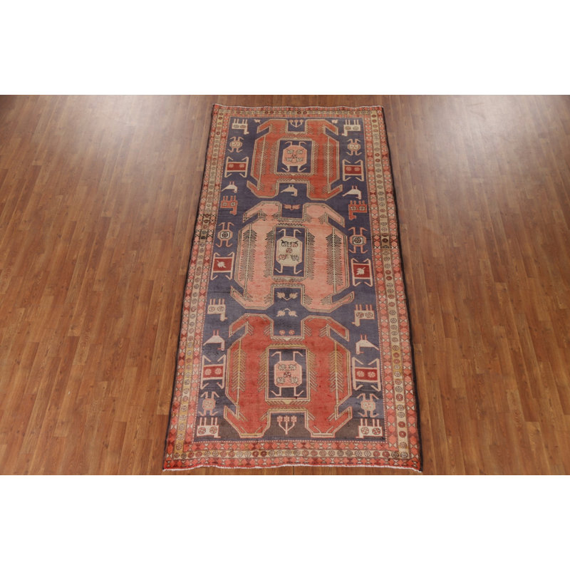 Navy Blue Tribal Traditional  Rug 5x10