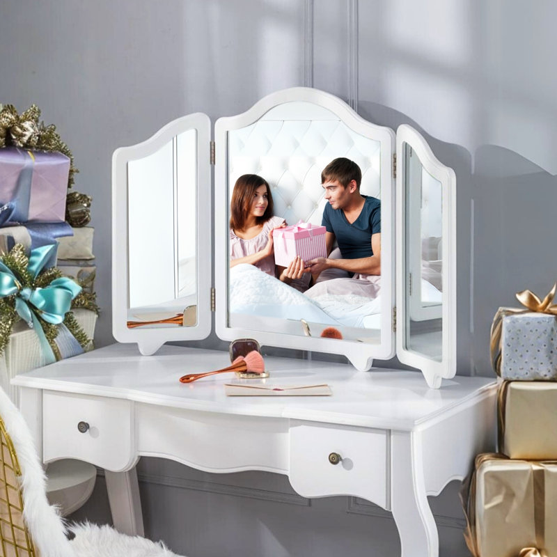 Miroir de maquillage à trois volets