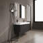 Meuble-lavabo autoportant de 60 po avec double lavabo en résine, armoire de rangement avec portes à fermeture douce