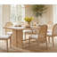 Table de salle à manger moderne en placage de bois massif de 67 po WAMPAT, table de cuisine pour 4 à 6 personnes avec un arc noir, table de salle à manger en bois robuste pour la salle à manger, la cuisine-720124272