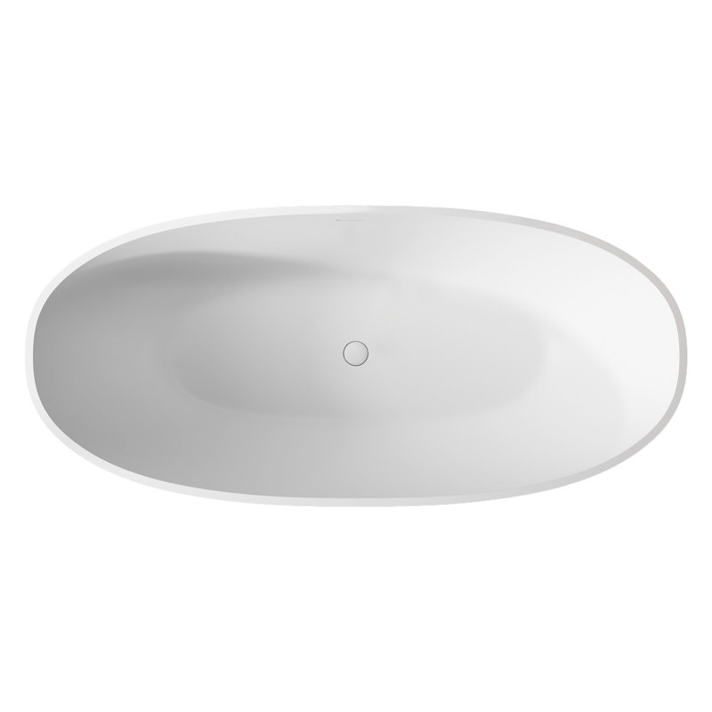 71" 35" Matte White Solid Surface Bathtub