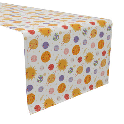 Fabric Textile Products, Inc. Table Runner, 100% Cotton, 16X90", Solar System Pattern