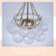 Lustre 6 lumières à niveaux variable avec globe en verre texturé