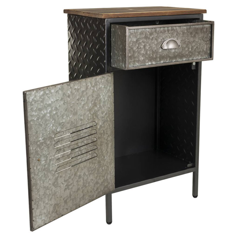 Dinan 42cm W Metal Bedside Table