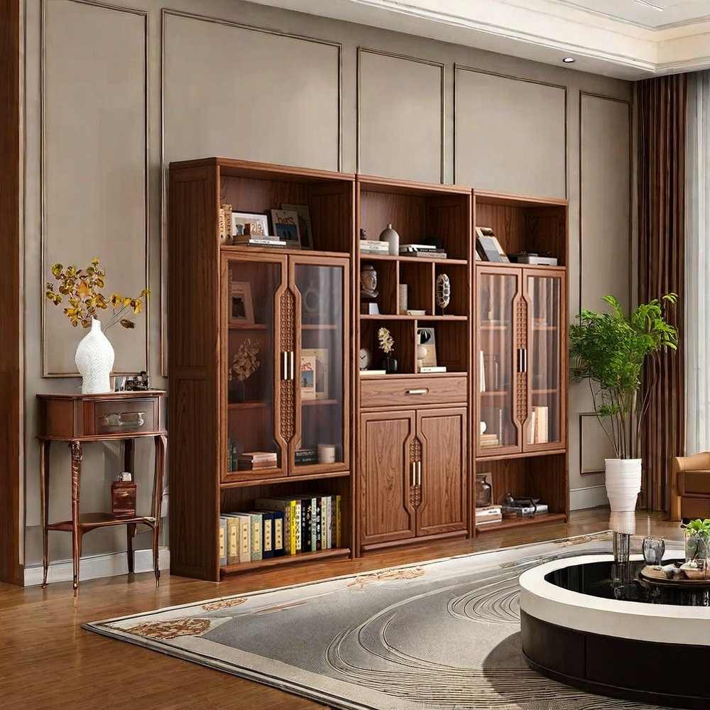 Parttlion Chinese Style Solid Wood Bookcase Simple Cabinet Wayfair Canada