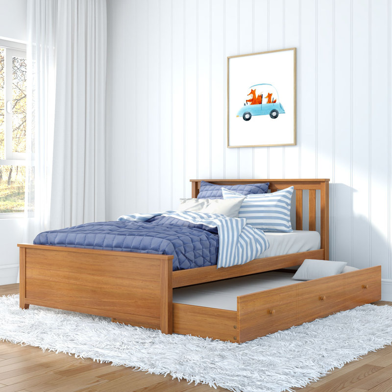 Solid Wood Mate's and Captain's Bed with Trundle by Red Barrel Studio®, Full, Pecan