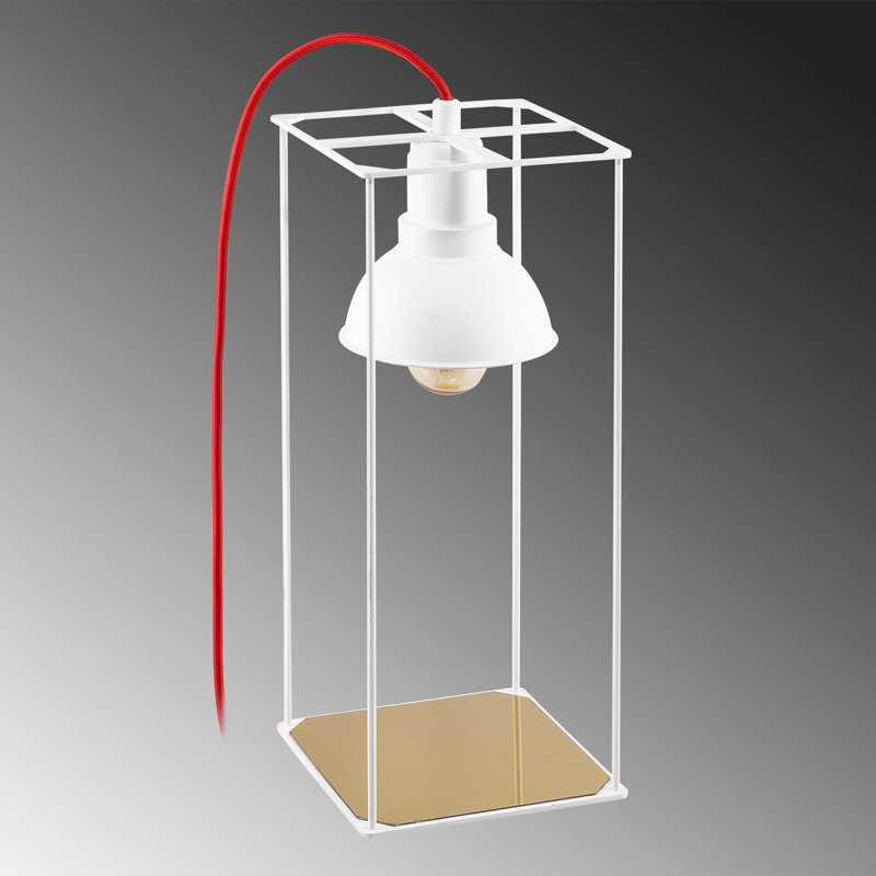Lampe de table noire 13,78 "Akram, Or, Blanc, Rouge