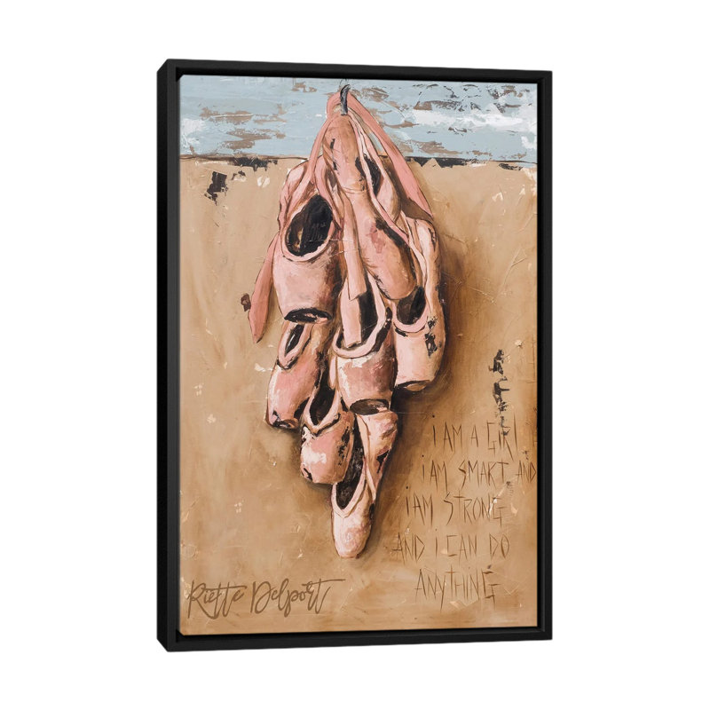 I Am A Girl , H 26 po x l 18 po, Impression sur toile flottante sans passe-partout, Black