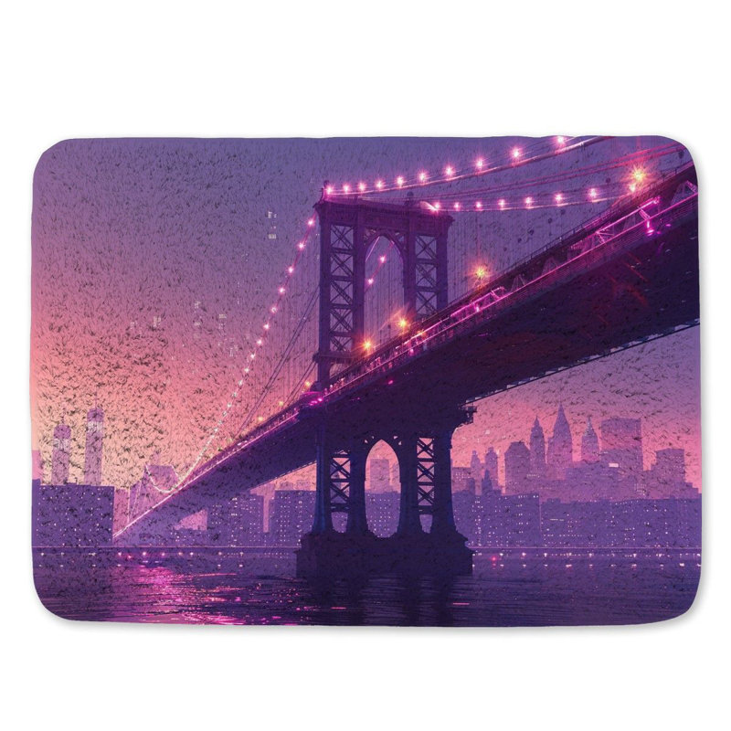 Kimely Microfiber / Microsuede Non-Slip Bath Mat, 17" W x 24" L