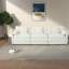 Canapés modulaires confortables, revêtement en chenille beige, ensemble de salon spacieux