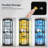 Corner Display Cabinet with Glass Doors, Corner Cabinet with 3 Color LED Lights