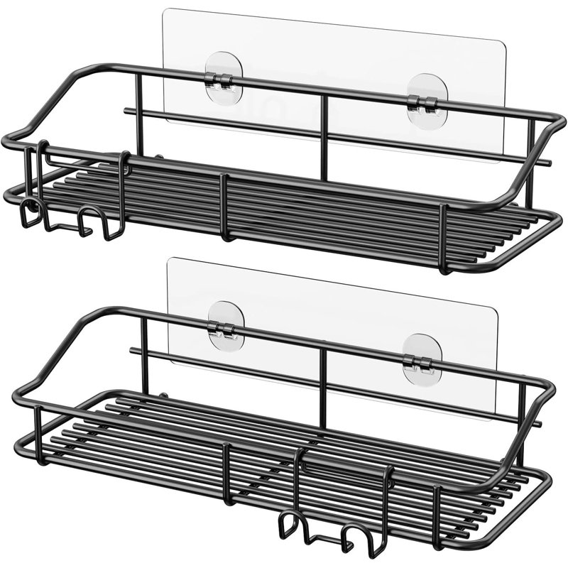 Wall Mounted Required Stainless Steel Shower Caddy, Black