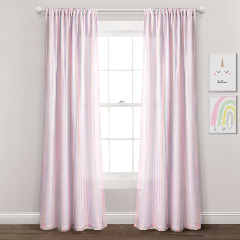 Paire de rideaux transparents avec passe-tringle Lush Décor Rainbow, 38" W x 84" L