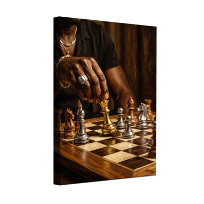 Fashion Chess Player Moving King Piece