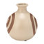 Vase en grès cérame fabriqué à la main avec esthétique bohème moderne - Accent rond décoratif pour un décor minimaliste contemporain.-390808962