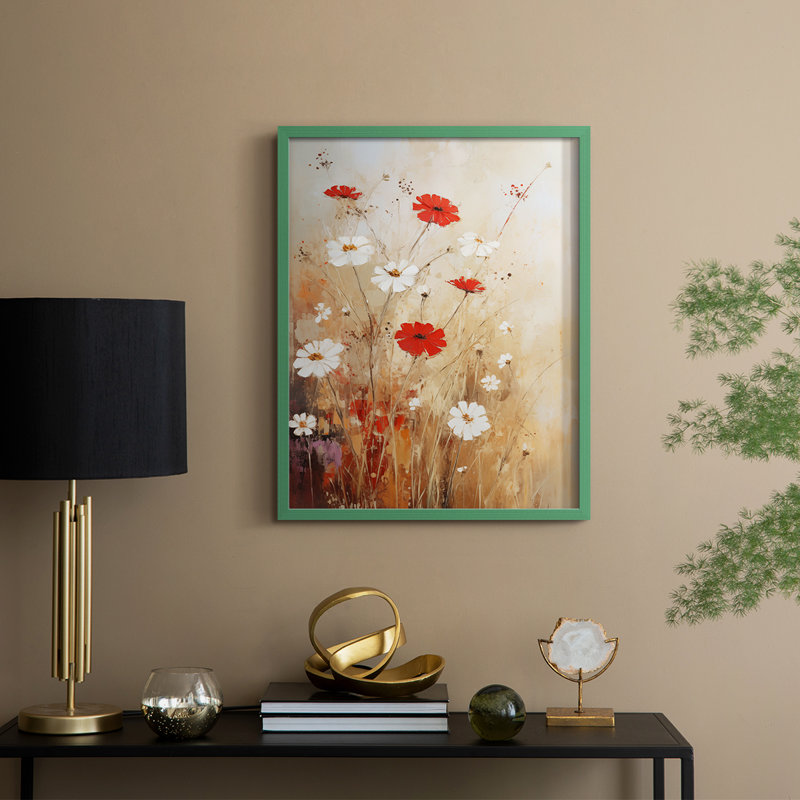 FLORAL Series CECLI - Impression encadrée de qualité supérieure - Prêt à accrocher - Aucun clou requis, Vert