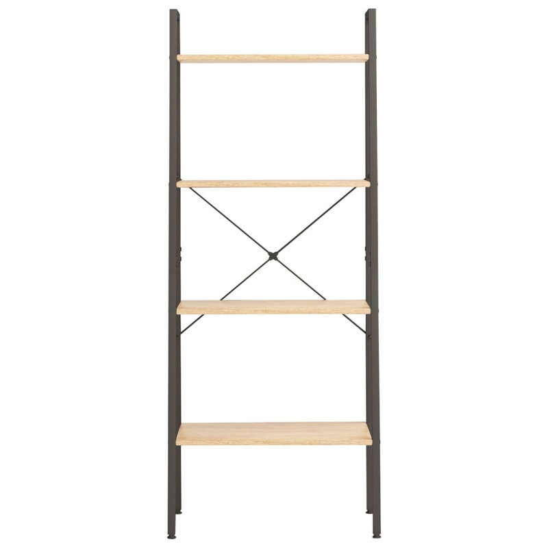 Fantasia Standing Shelf Storage Organiser Shelf Rack Ladder Shelf Bookshelf, 140cm H x 56cm W x 35cm D, Light Brown