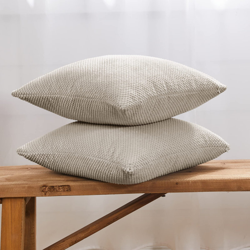 Raequan Light Coffee Square Throw Cushion Cover, 60cm H x 60cm W