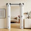 Porte de grange pliante, 48 po x 84 po, portes de placard coulissantes pliantes en panneau de fibres à densité moyenne, ensemble de quincaillerie inclus, conception en H peu encombrante, panneaux pré-assemblés pour chambre à coucher, salon, armoire et paravent, blanc-121874047