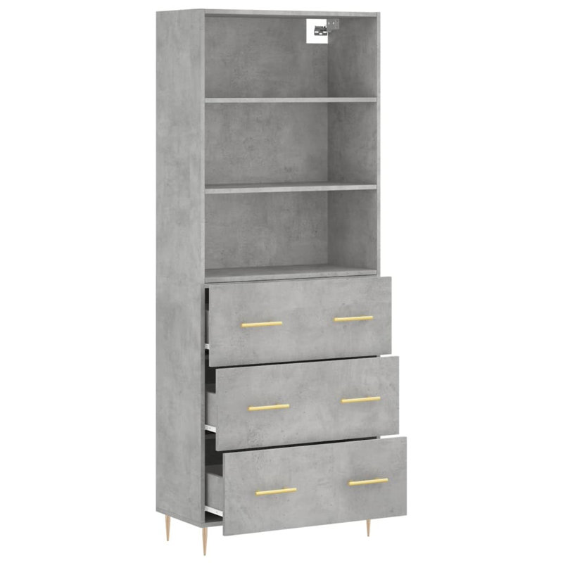 Berberia 69.5cm Sideboard, Concrete Grey
