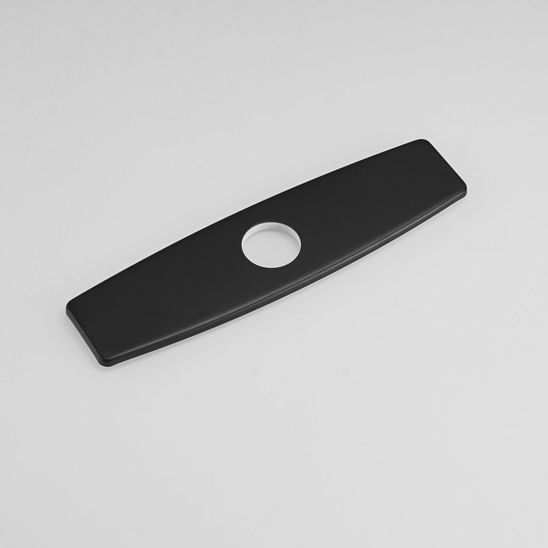 Plaque de protection pour trou de lavabo, Noir mat