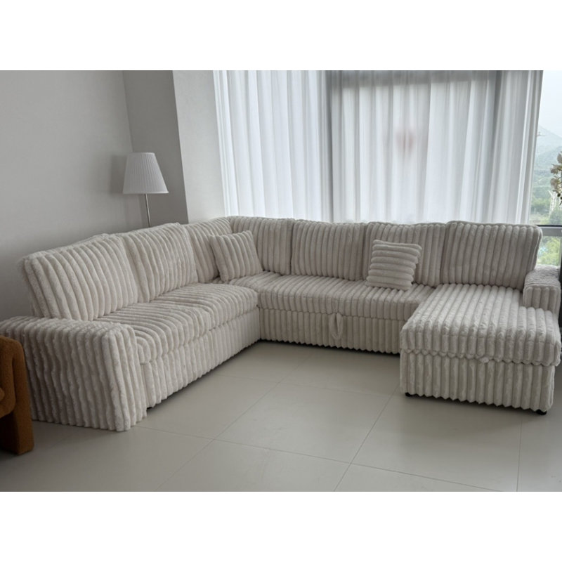 Canapé-lit modulaire en U, Beige