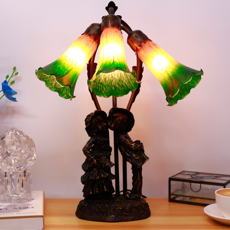 Amena Resin Desk Lamp, Brown Blue