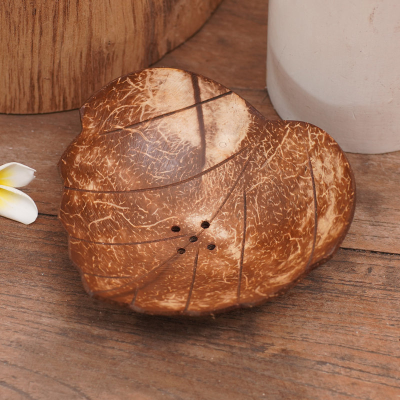 Porte-savon en coquille de noix de coco fait à la main Red Barrel Studio®