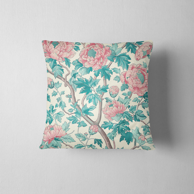 Housse de coussin réversible à motif floral Vespera, H 20 po x l 20 po
