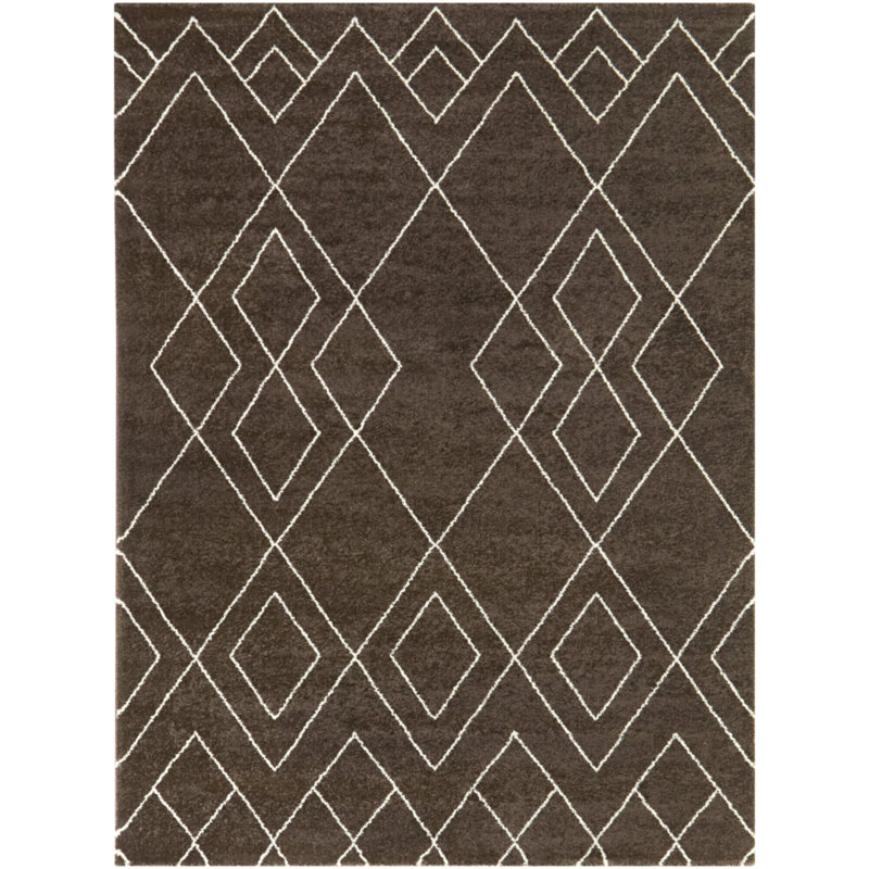 Bachman Brown Transitional Moroccan Area Rug, Rectangle 7'10.5" x 10'0.1"
