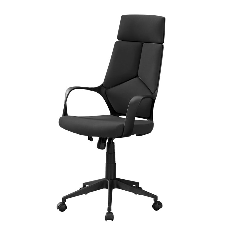 Chaise de bureau Kraker, hauteur réglable, pivotante, ergonomique, accoudoirs, bureau d'ordinateur, bureau, métal, Noir